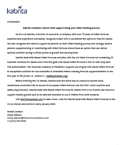 screen shot of article: Kabrita Combines Science with Support Along Your Infant Feeding Journey​